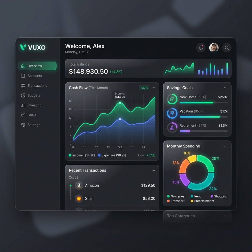 Vuxo Dashboard Preview